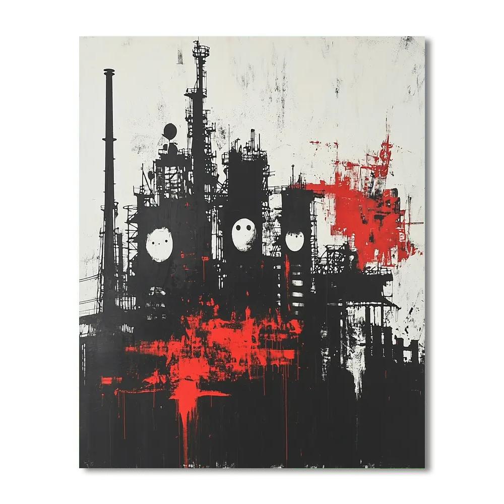 Banksy Inspired Corporate Facade  Number Painting