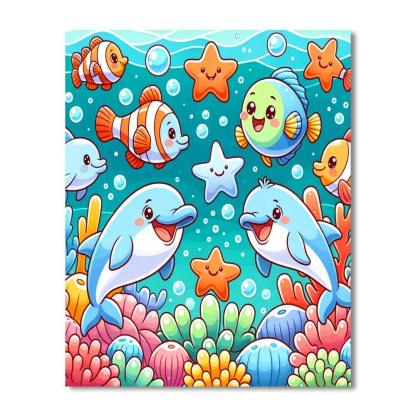 Silly Sea Creature Games DIY Paint By Numbers