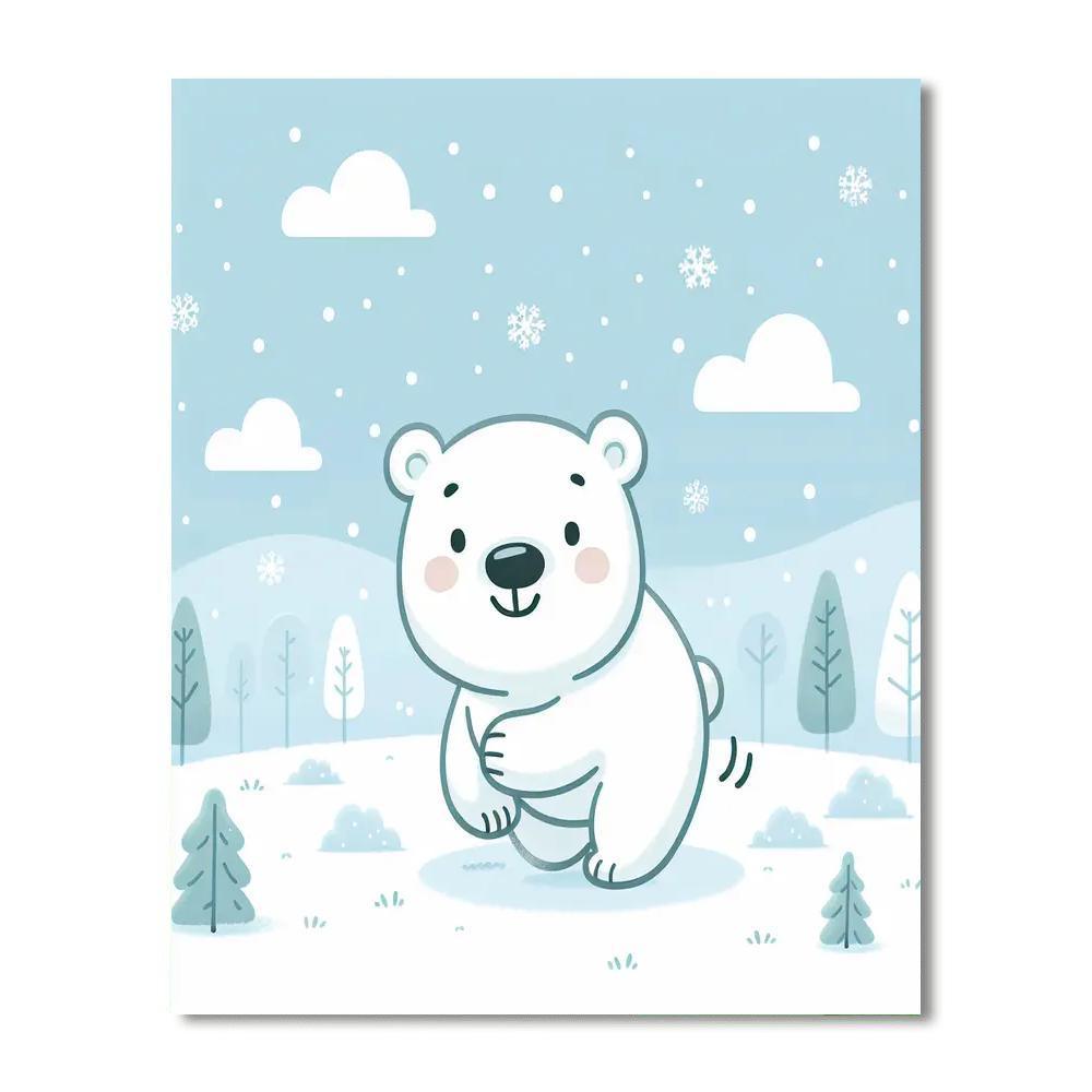 Whimsical Polar Bear Adventure Paint By Numbers Art