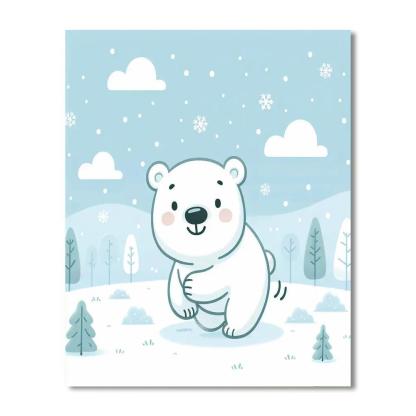 Whimsical Polar Bear Adventure Paint By Numbers Art