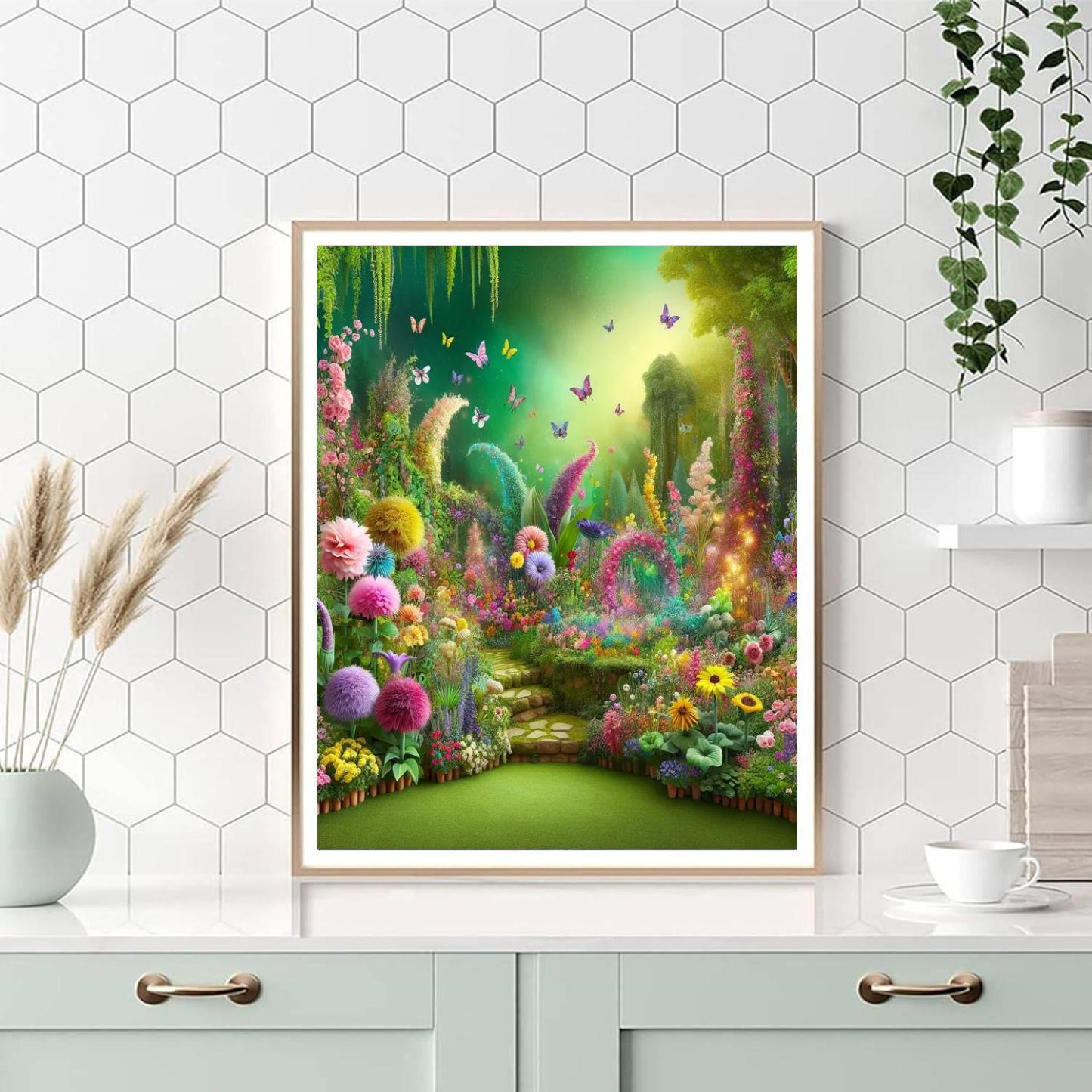 Whimsical Garden Paradise Number Painting