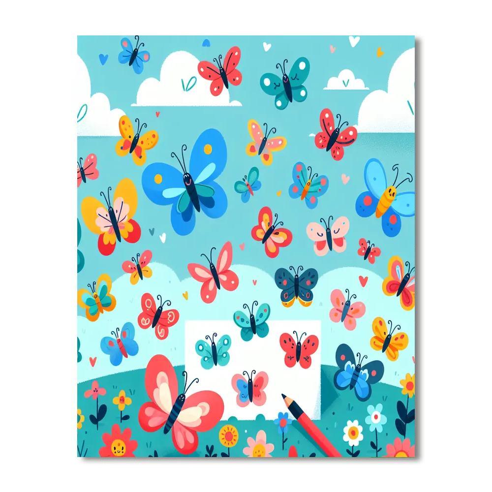 Breezy Butterfly Whirl Number Painting