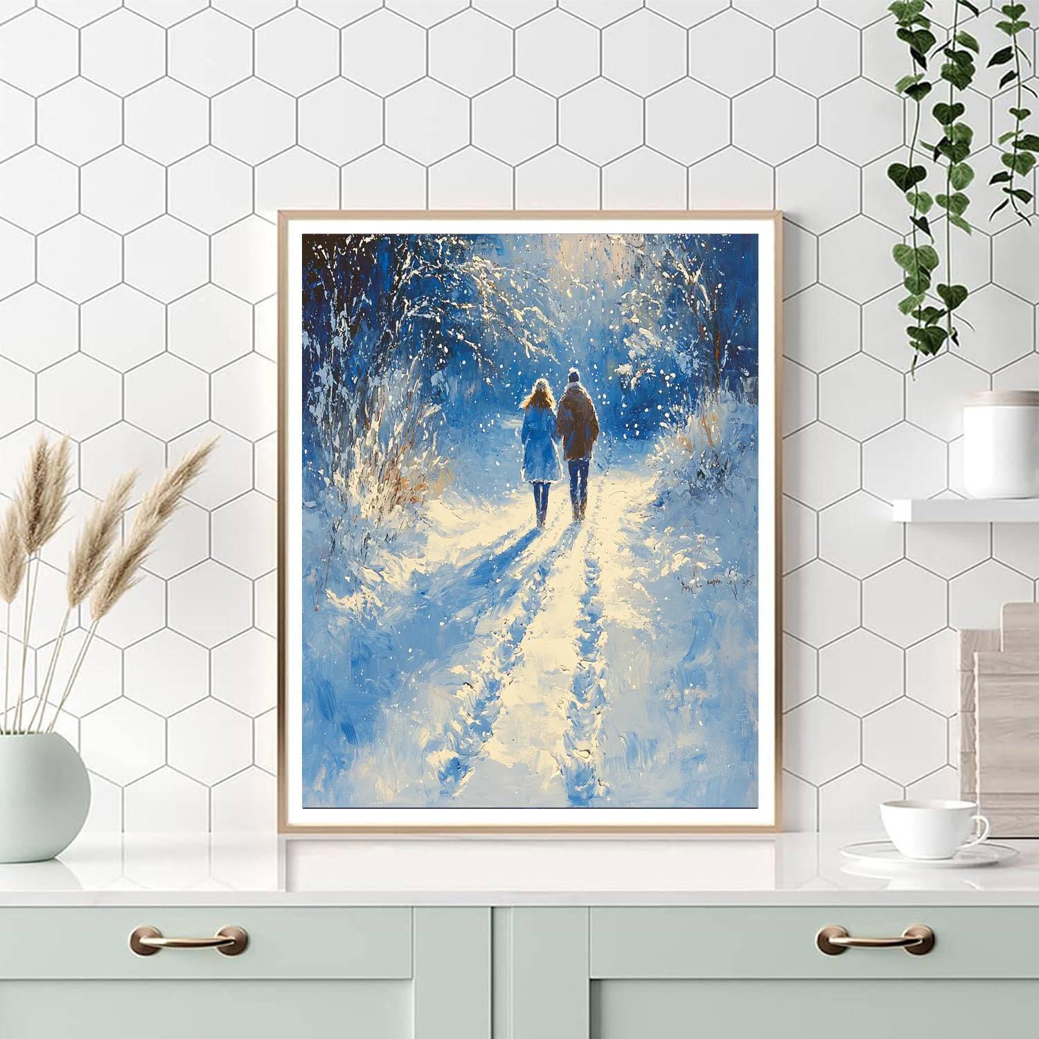 Silent Snowfall Stroll DIY Paint By Numbers