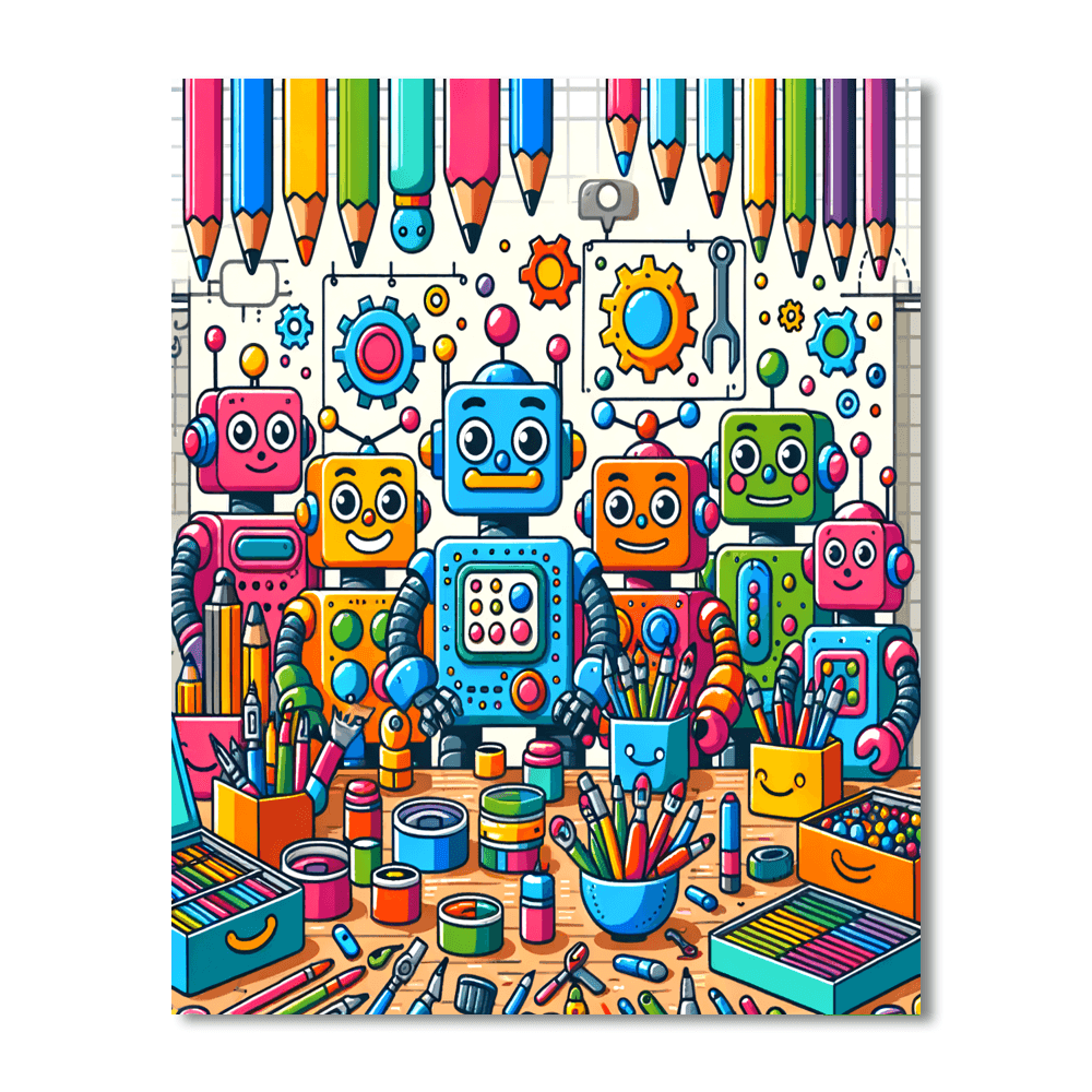 Dynamic Robot Workshop Painting By Numbers Kit
