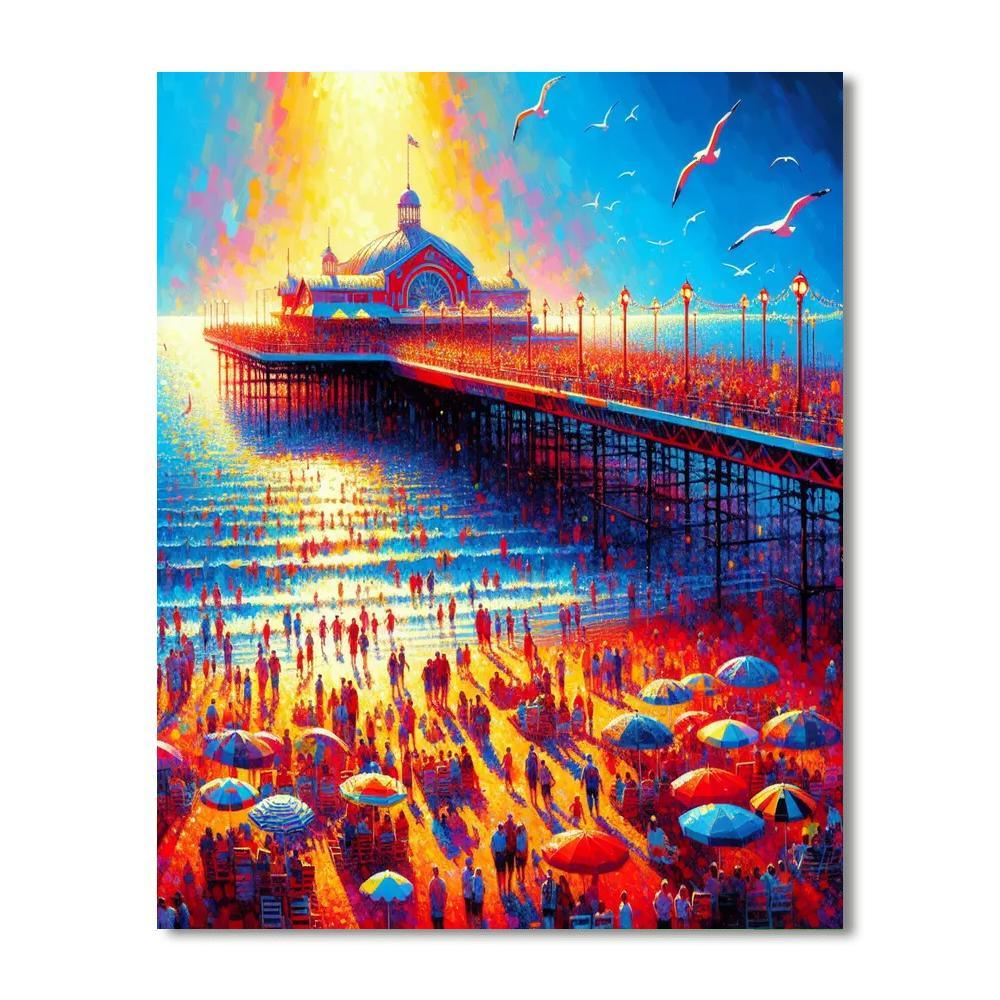 Sunny Coastal Pier Numbered Painting Kits