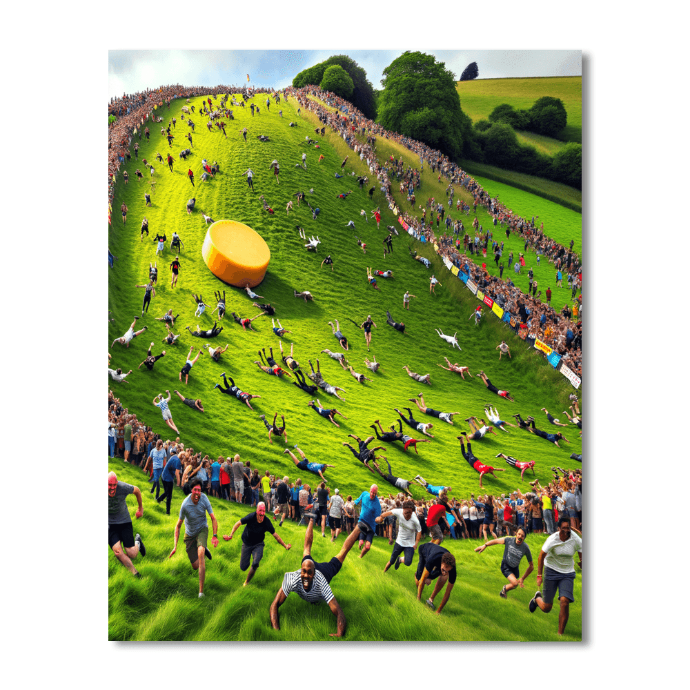 Cooper's Hill Cheese Rolling - England DIY Paint By Numbers