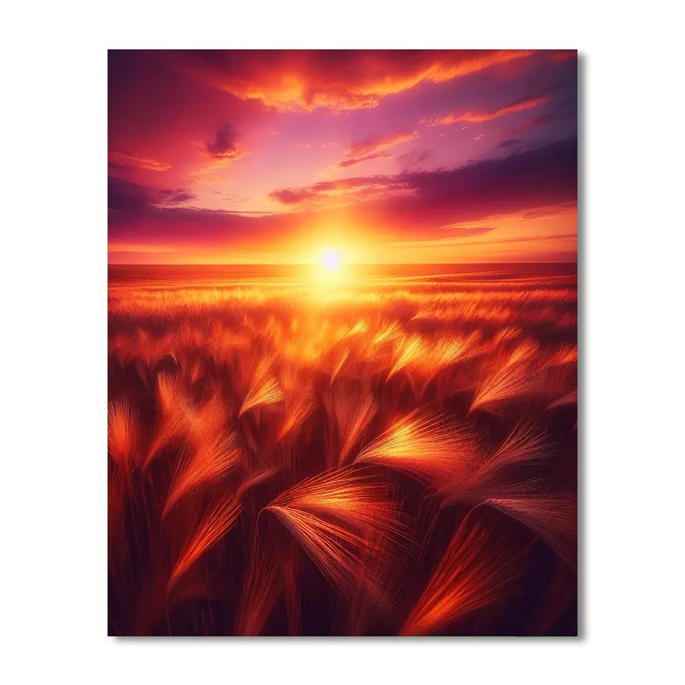Radiant Sunset Fields DIY Paint By Numbers