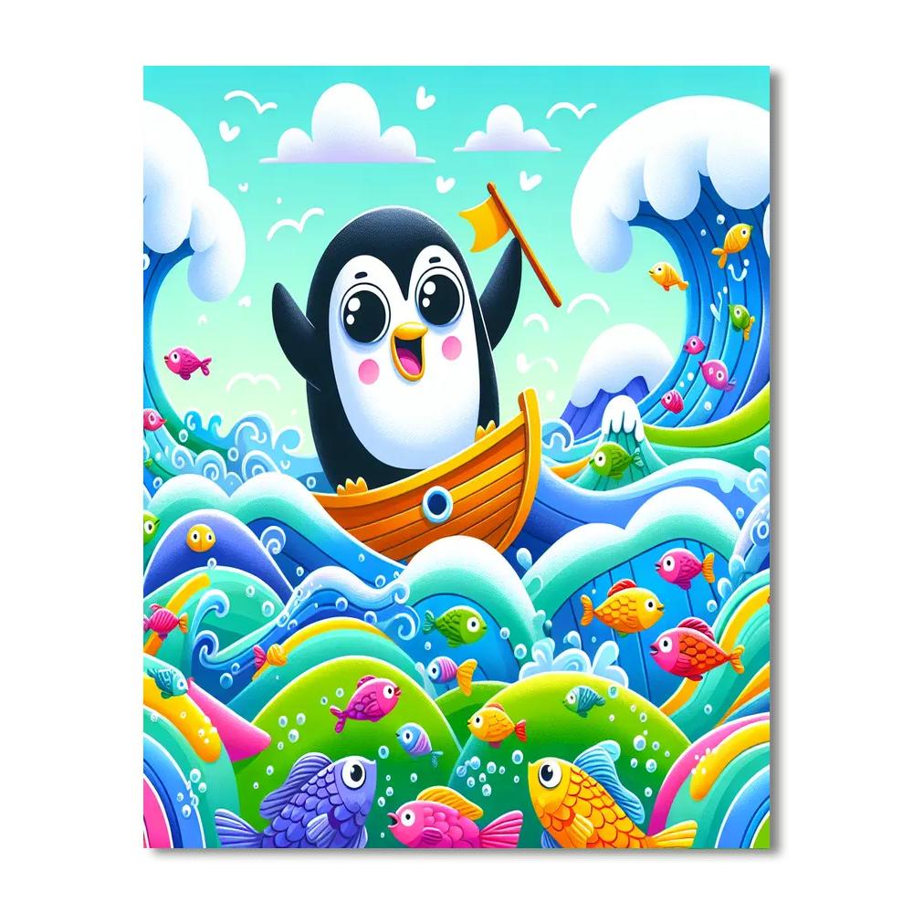 Sailing Penguin Numbered Painting Kits