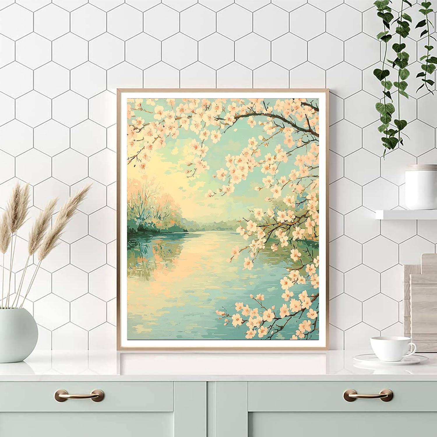 Hiroshige Inspired Serenity In Blossom  Paint By Numbers Kits