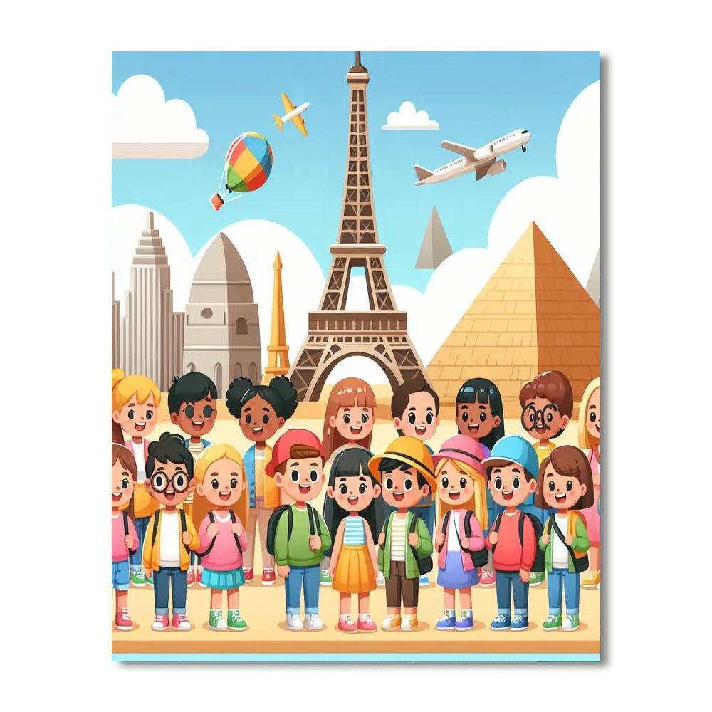 Traveling Around The World Numbered Painting Kits
