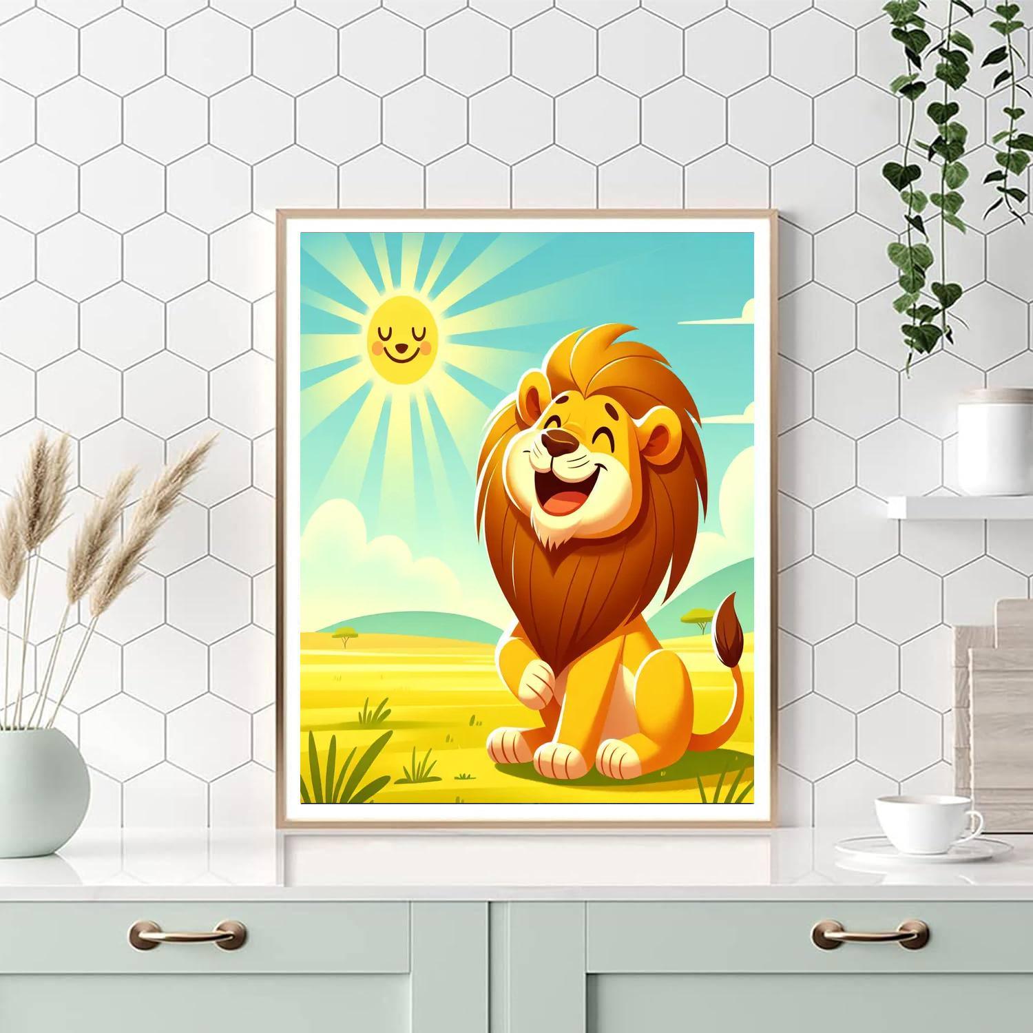 Joyful Lion Painting By Numbers Kit