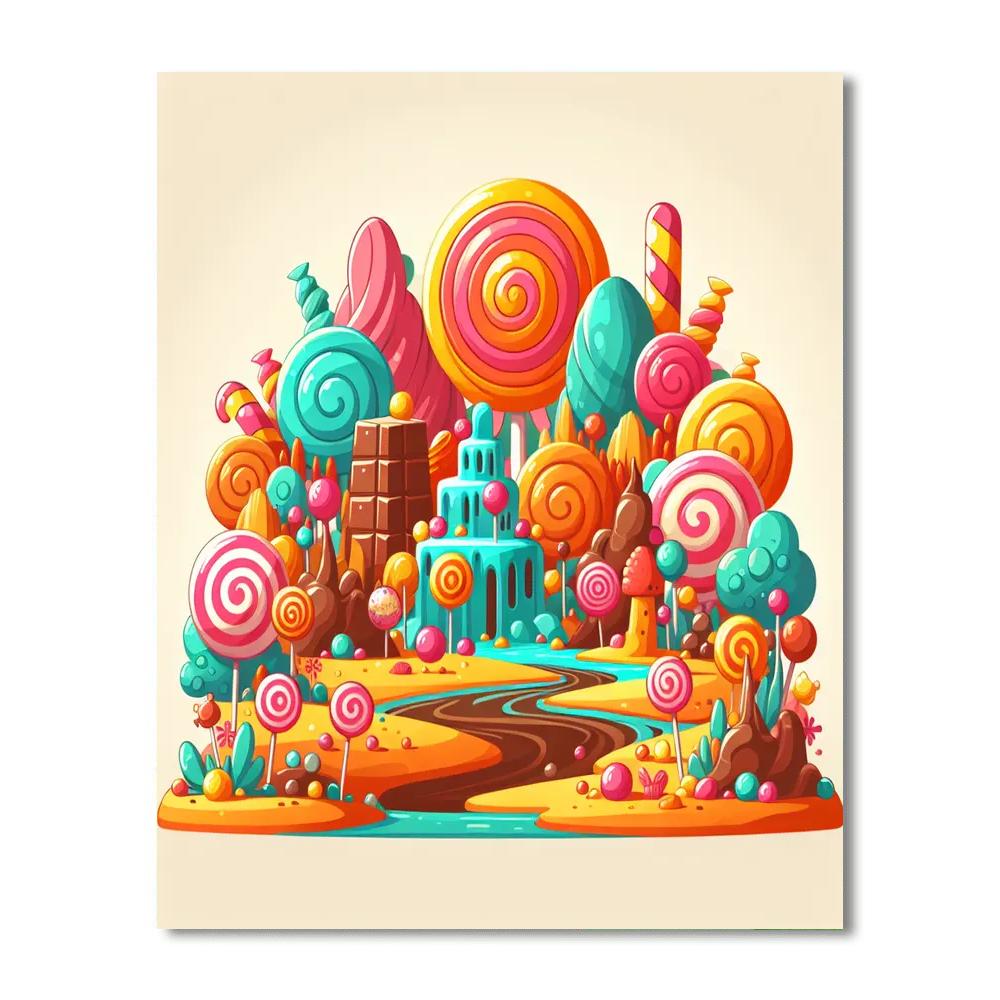 Sweet Candy Land Adventure Numbered Painting Kits