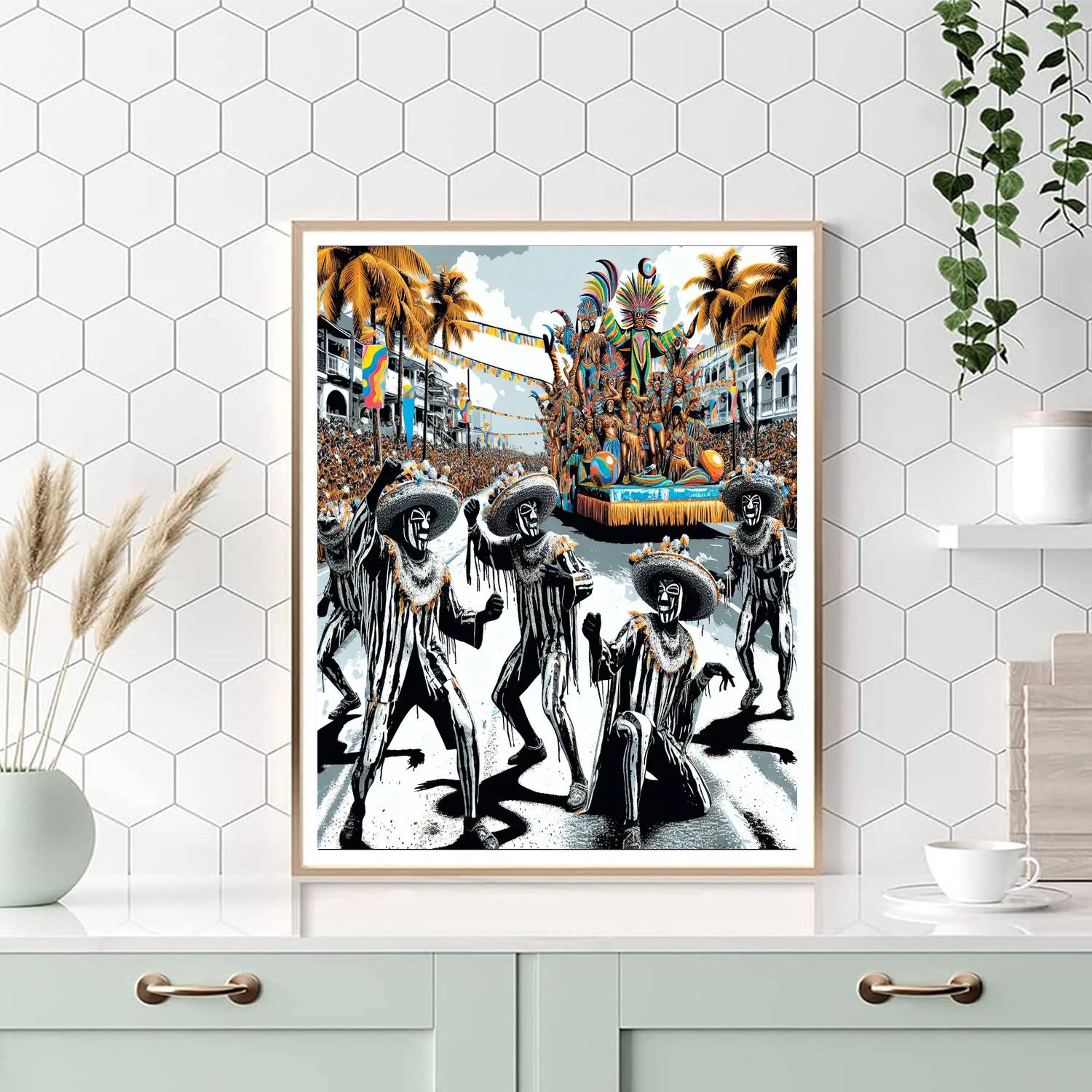 Carnaval De Blancos Y Negros - Colombia Paint By Numbers Kits