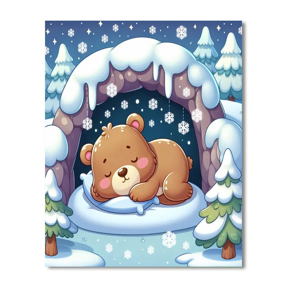 Cozy Bear Hibernation Paint By Number