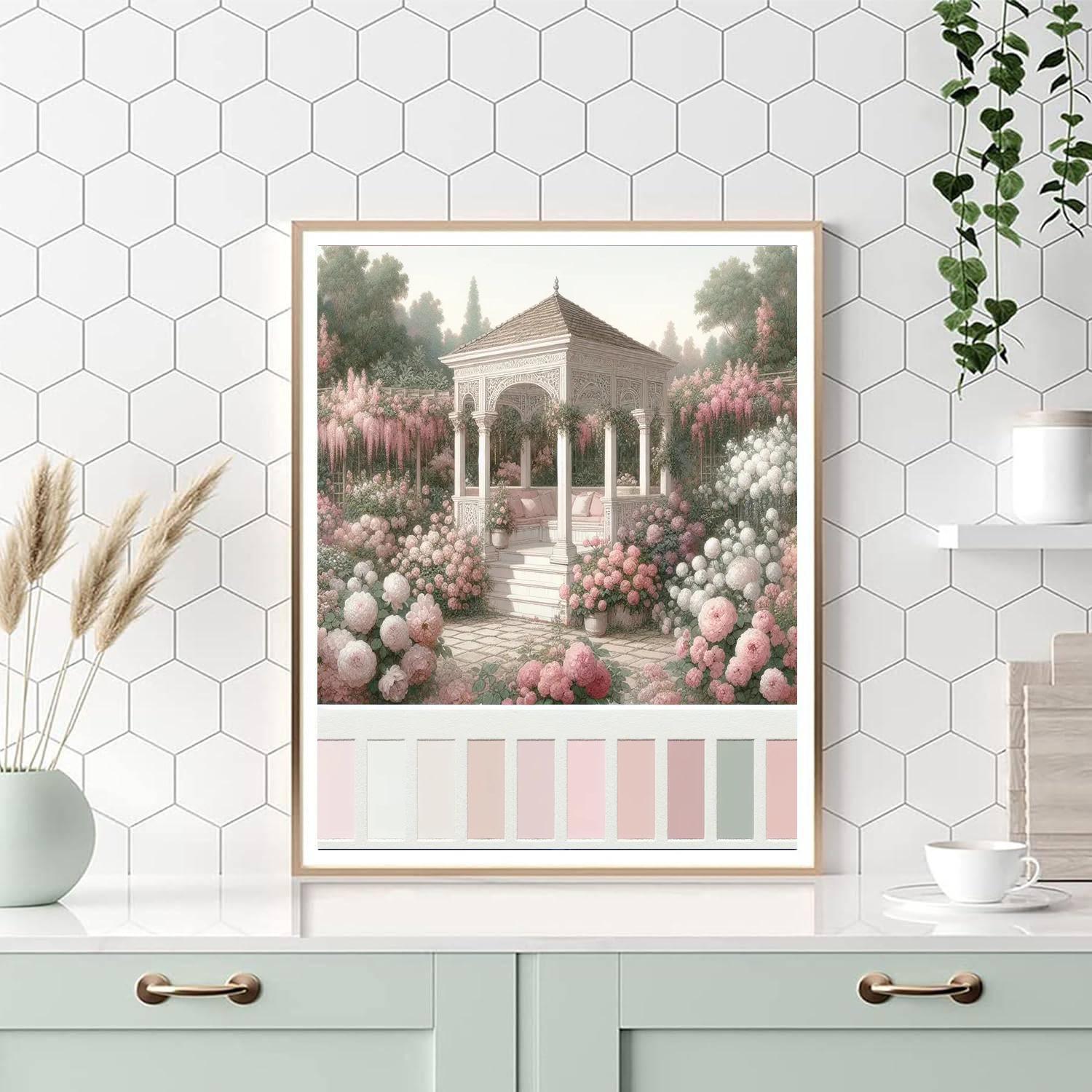 Romantic Garden Pavilion Paint By Numbers