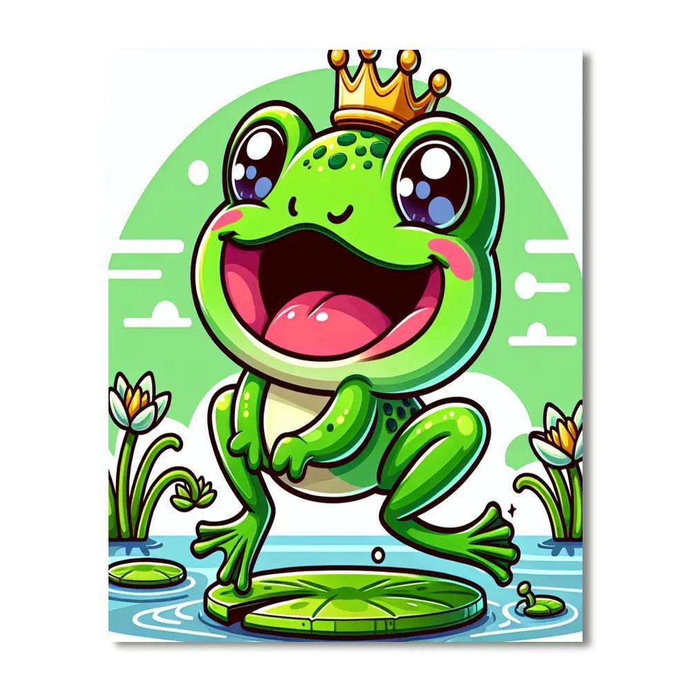 Silly Frog Prince DIY Paint By Numbers
