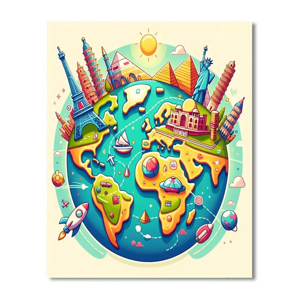 Travel The World Paint By Numbers Art