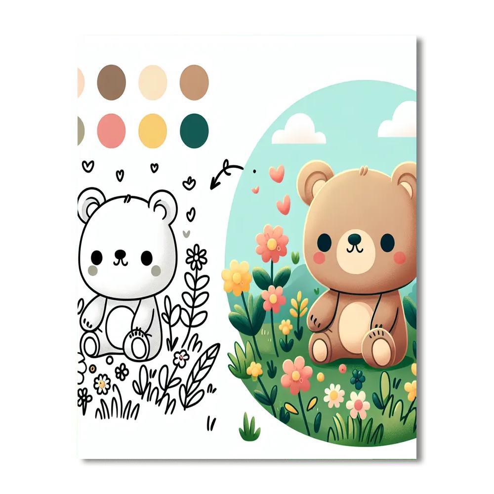 Cuddly Bear Cub Paint By Numbers