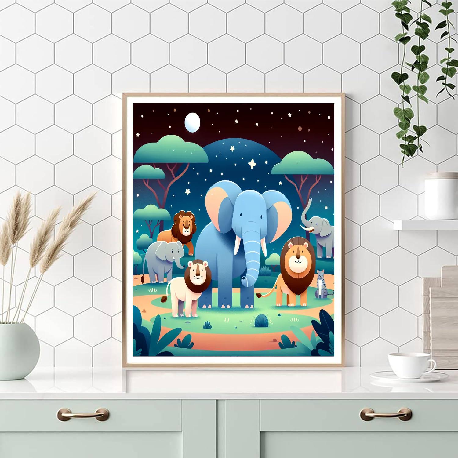 Starry Safari Expedition Paint By Numbers Art