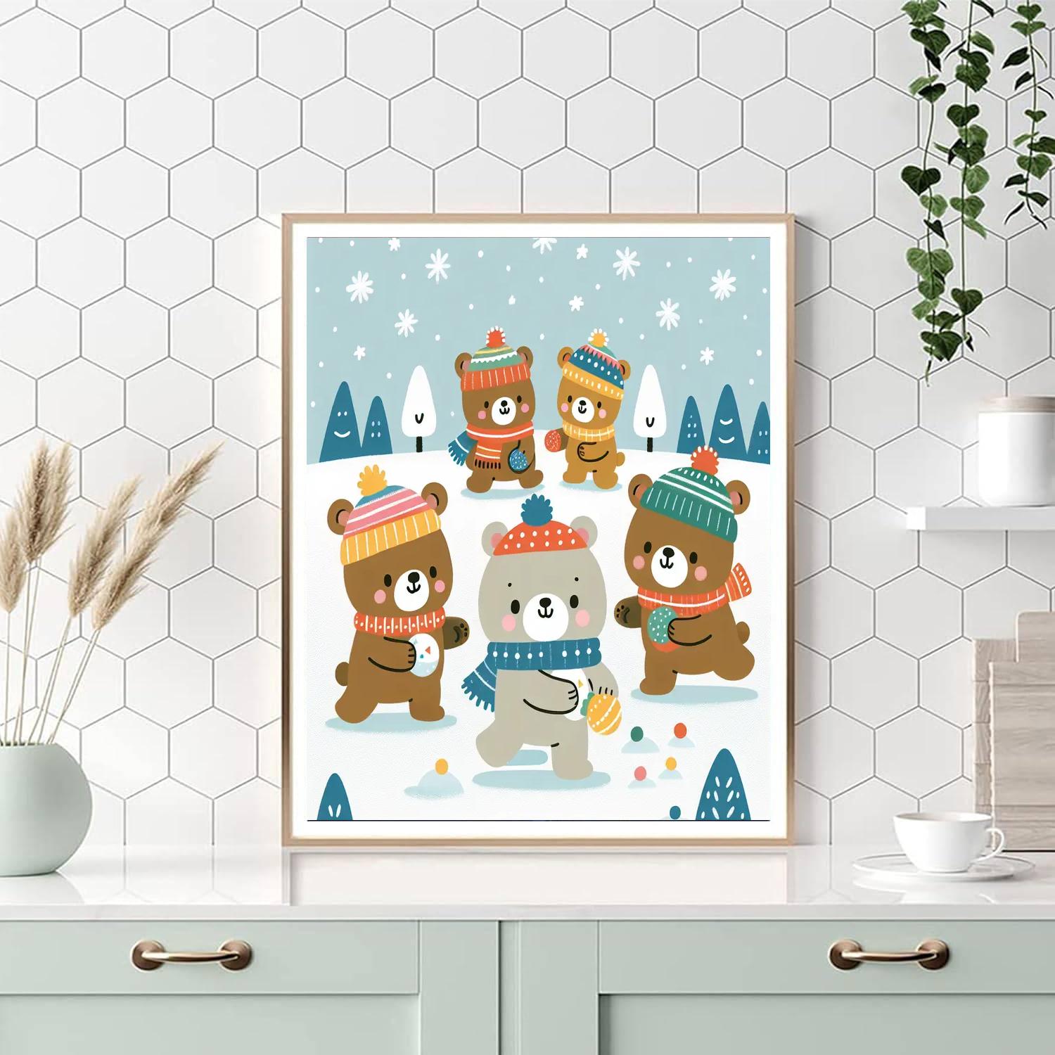 Winter Wonderland Bears Paint By Numbers