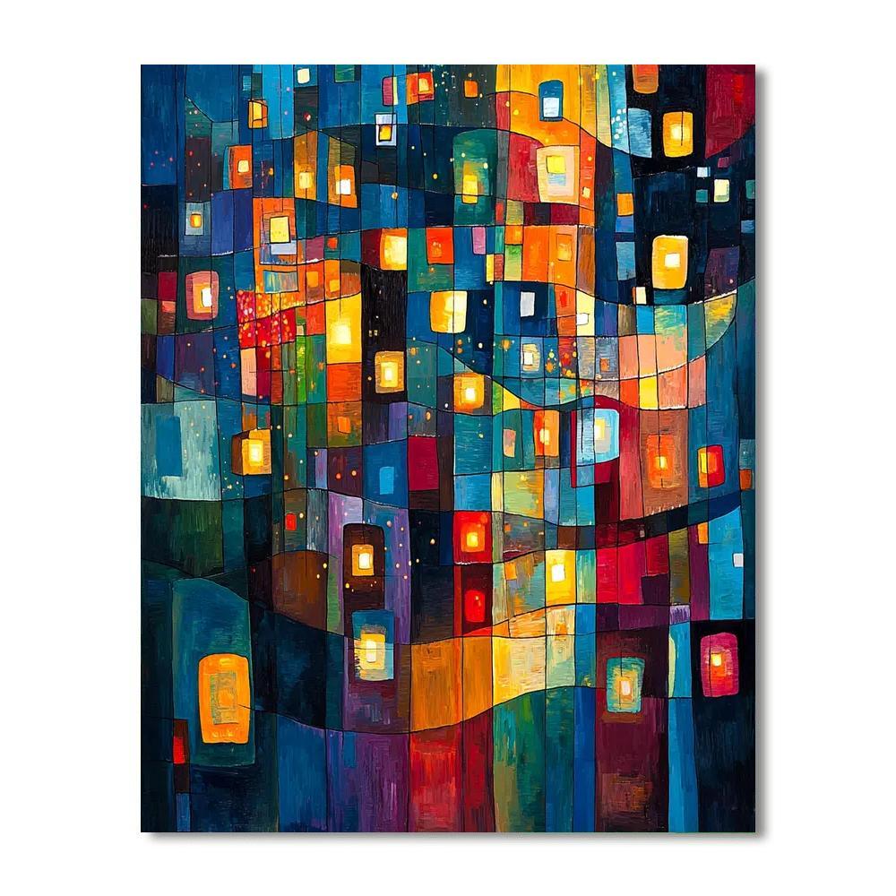 Wassily Kandinsky Inspired Harmonious City Symphony  Paint By Numbers Kits