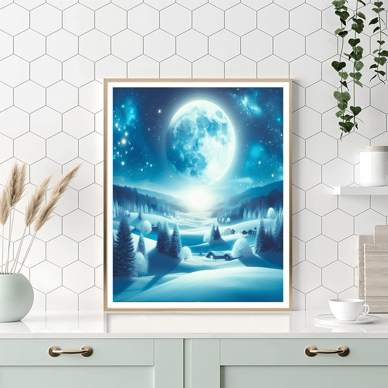 Frosty Winter Night Numbered Painting Kits