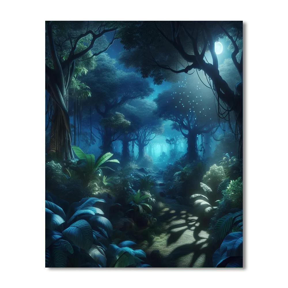 Mysterious Jungle Night Paint By Numbers Art