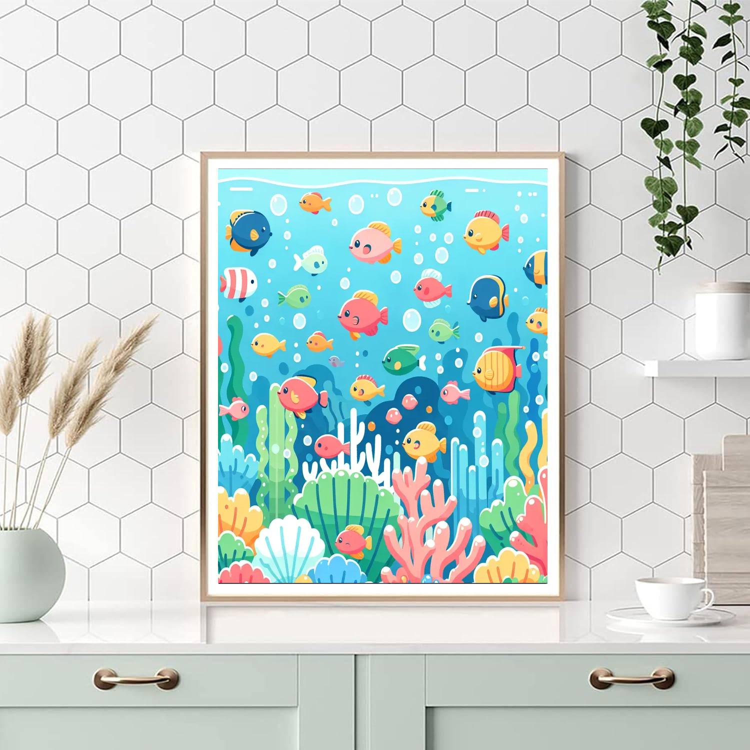 Tropical Fish Frenzy Numbered Painting Kits