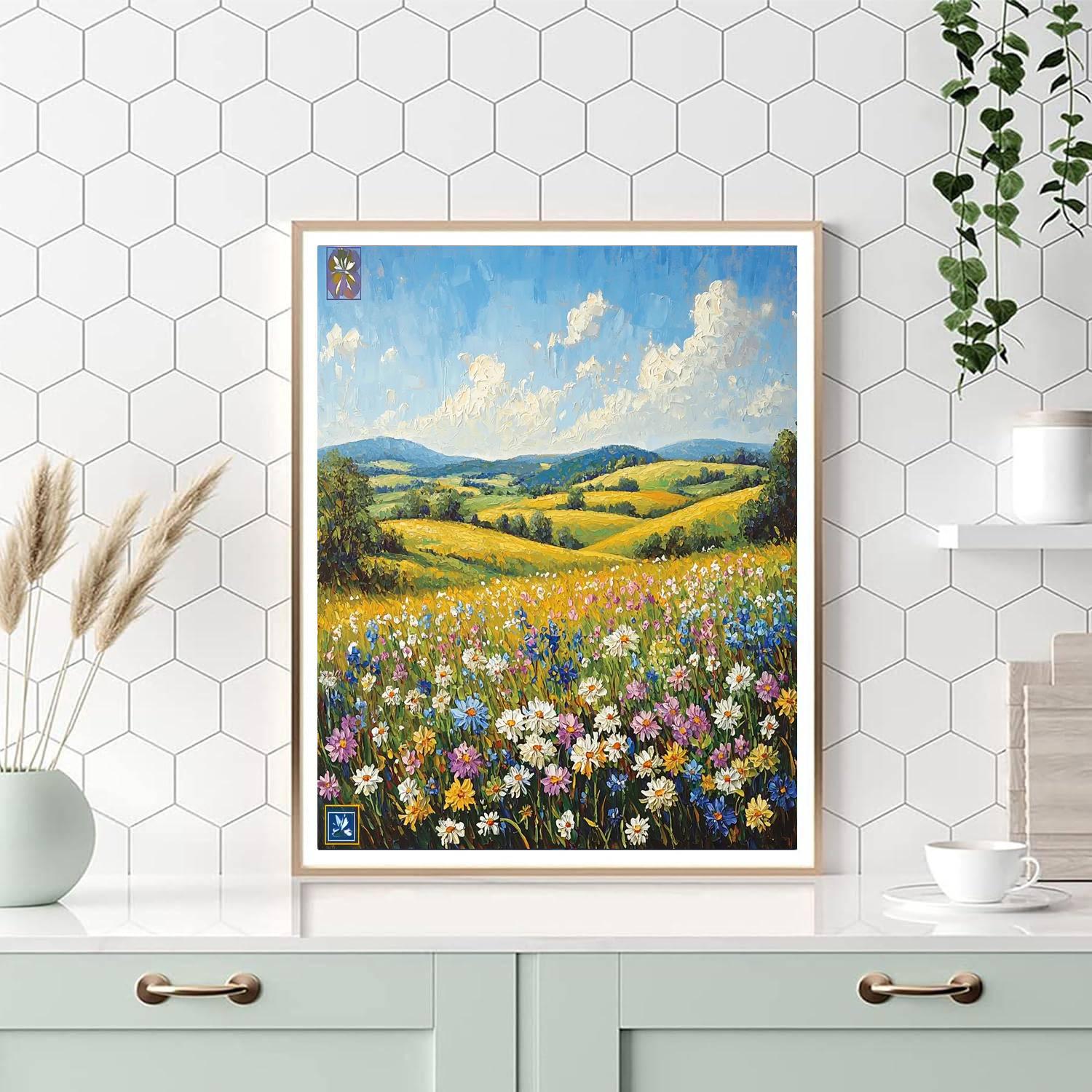 Pissarro Inspired Impressionist Countryside  Number Painting