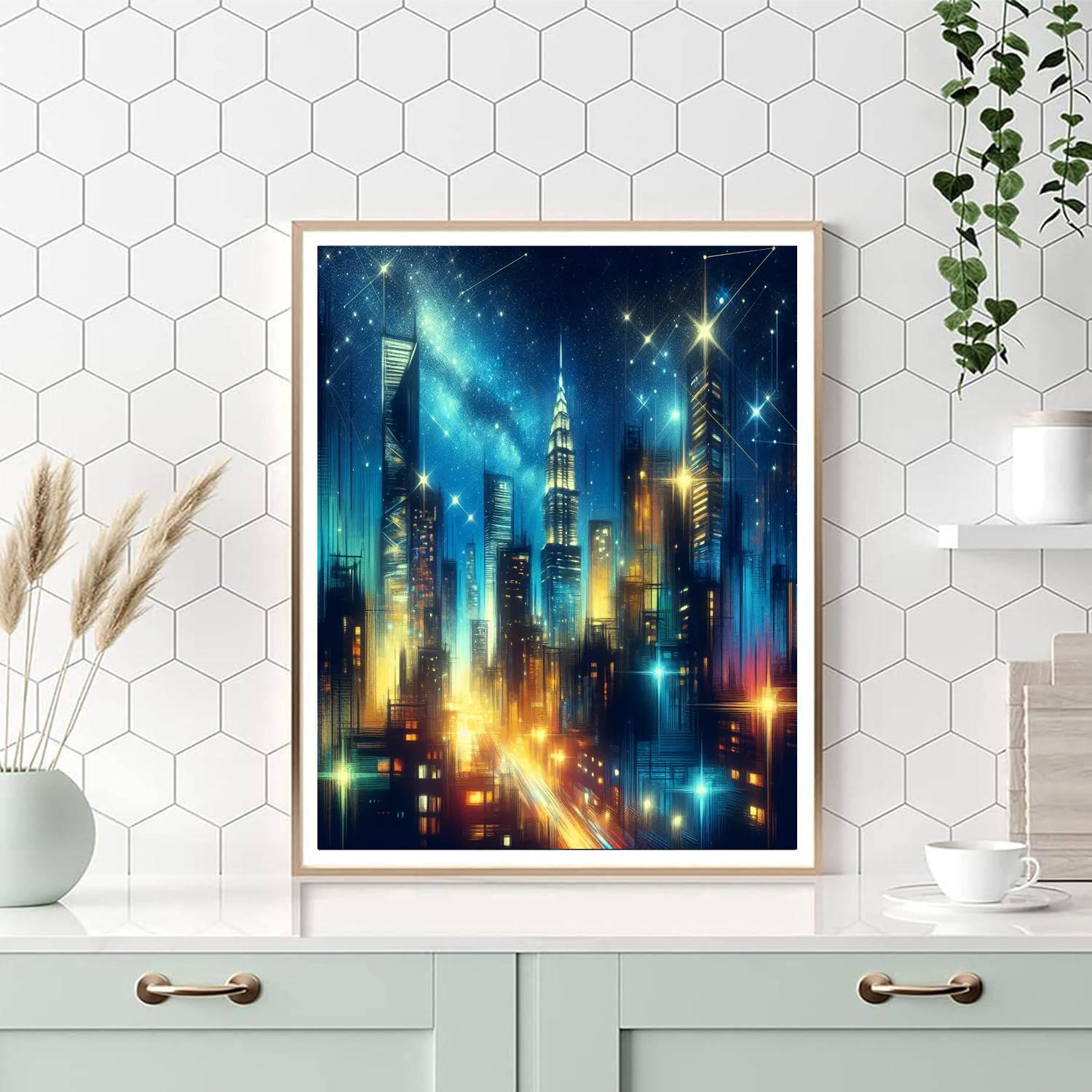 Whimsical Nighttime Cityscape Paint By Numbers Kits