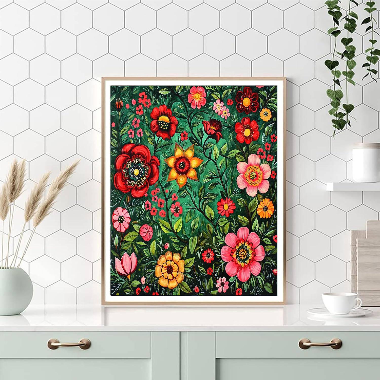 Frida Kahlo Inspired Ethereal Floral Fusion  Paint By Numbers Kits