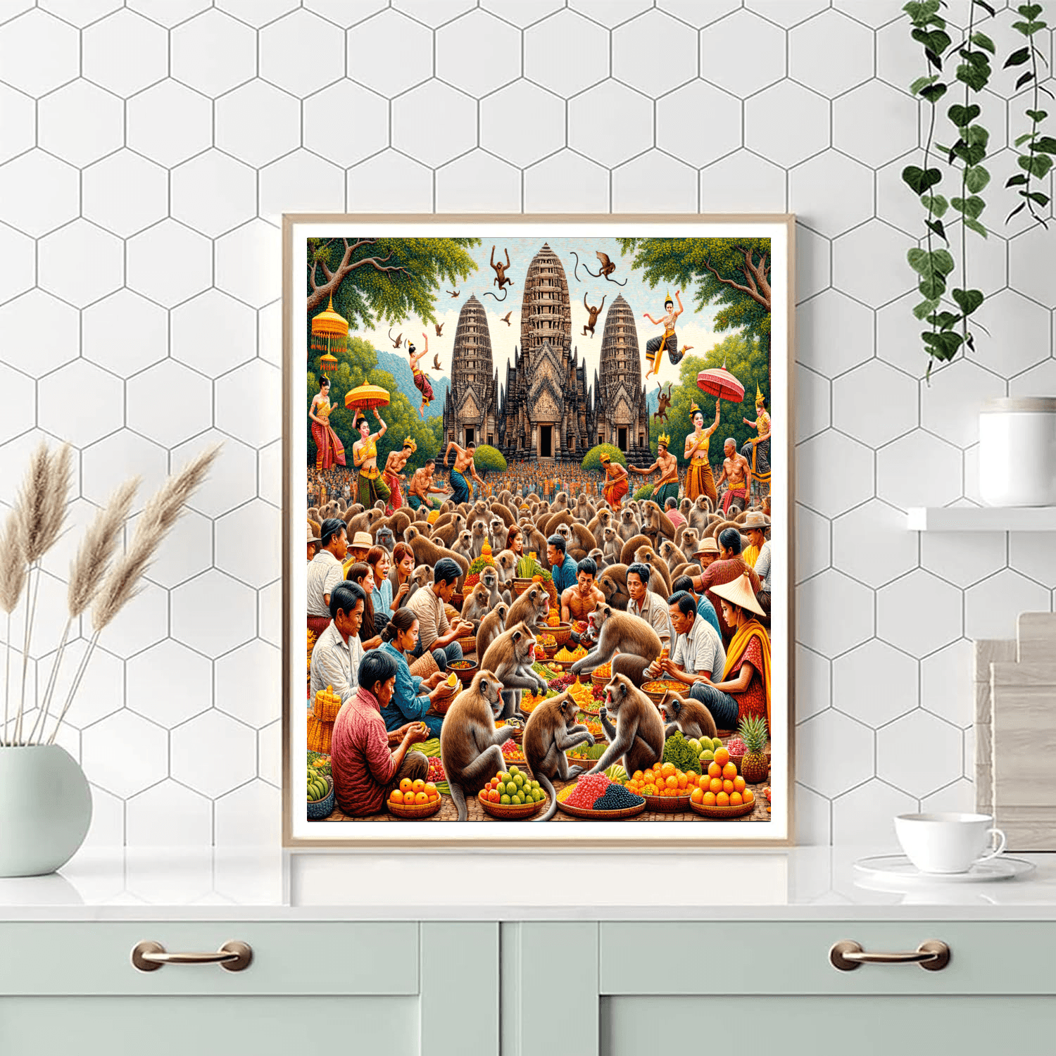 Lopburi Monkey Banquet - Thailand DIY Paint By Numbers