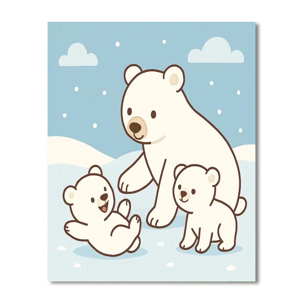 Polar Bear Family DIY Paint By Numbers