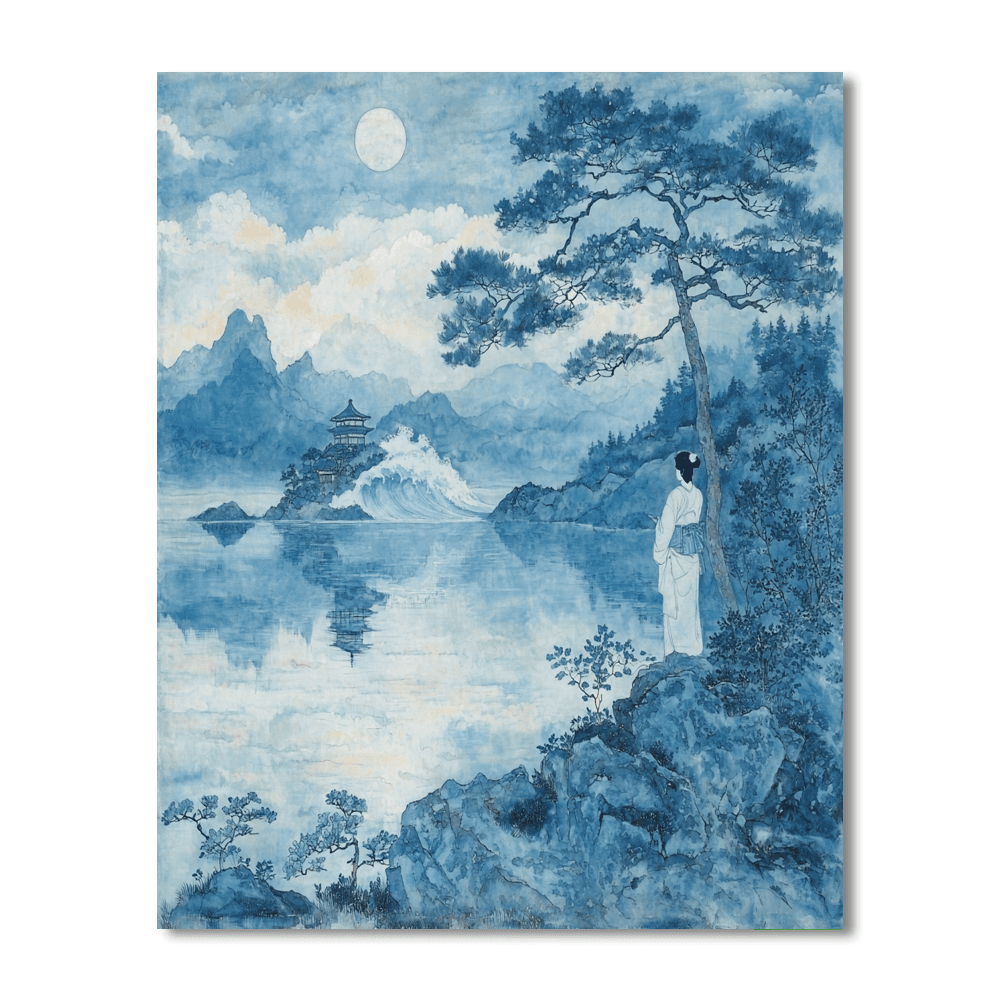 Hokusai Inspired Zen Reflections  Painting By Numbers Kit