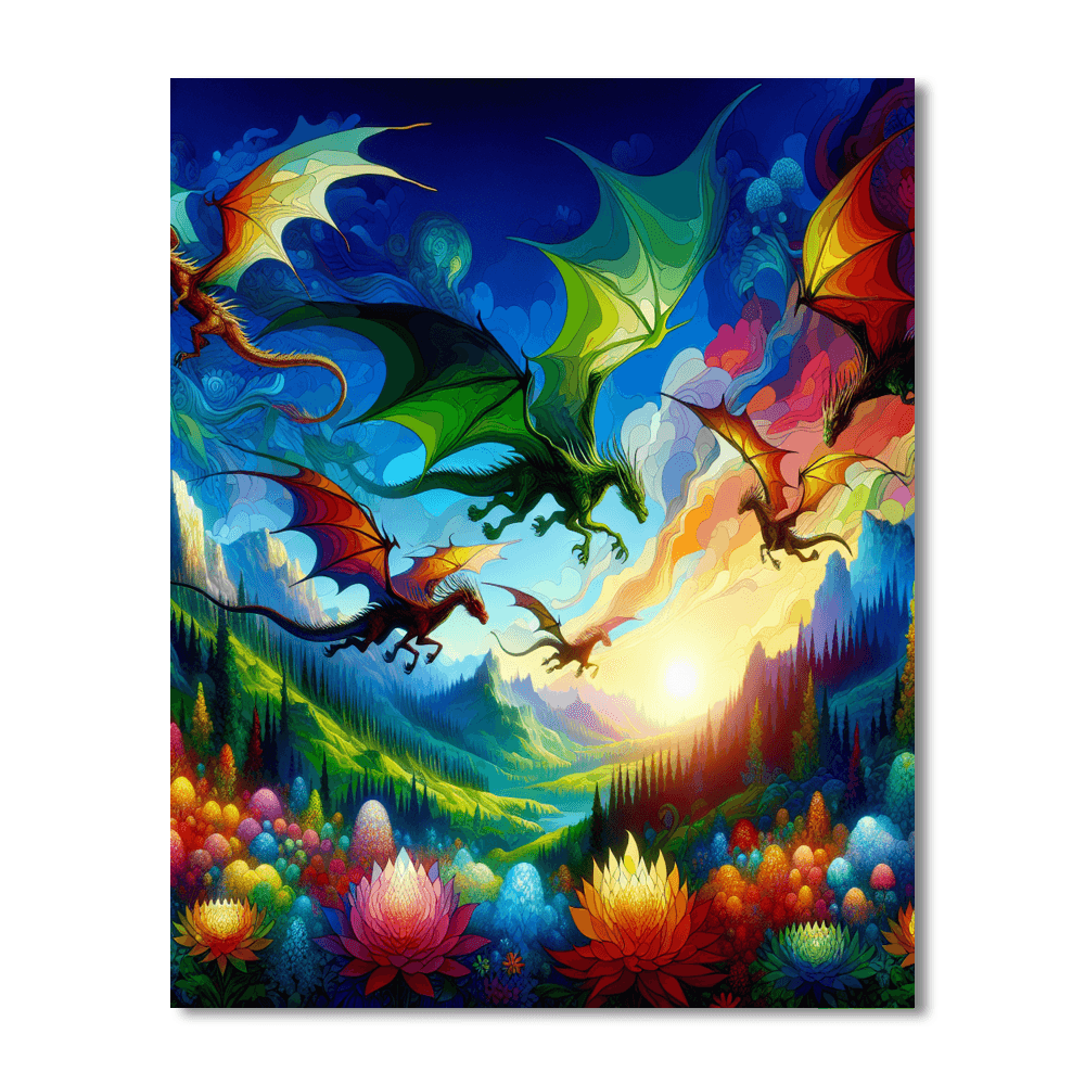 Enchanting Dragon Kingdom Numbered Painting Kits