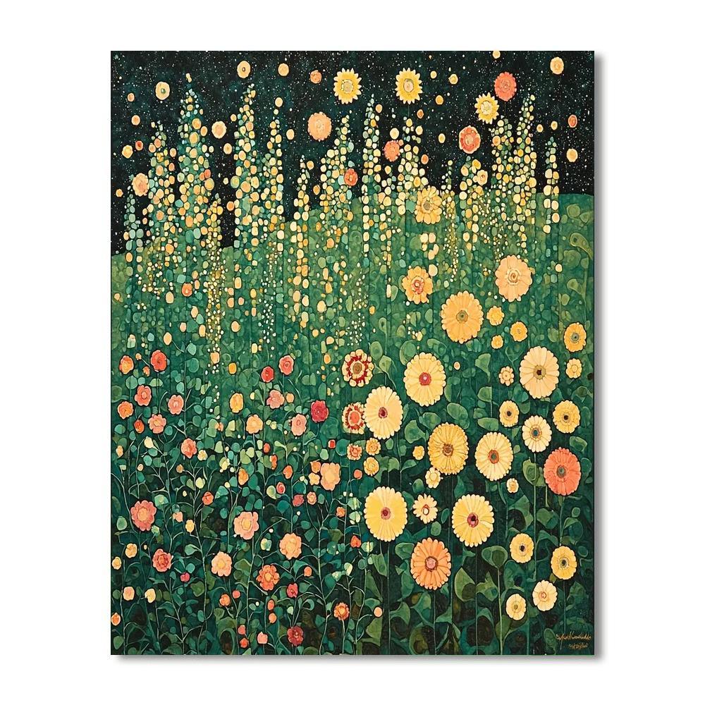 Gustav Klimt Inspired Radiant Garden  DIY Paint By Numbers