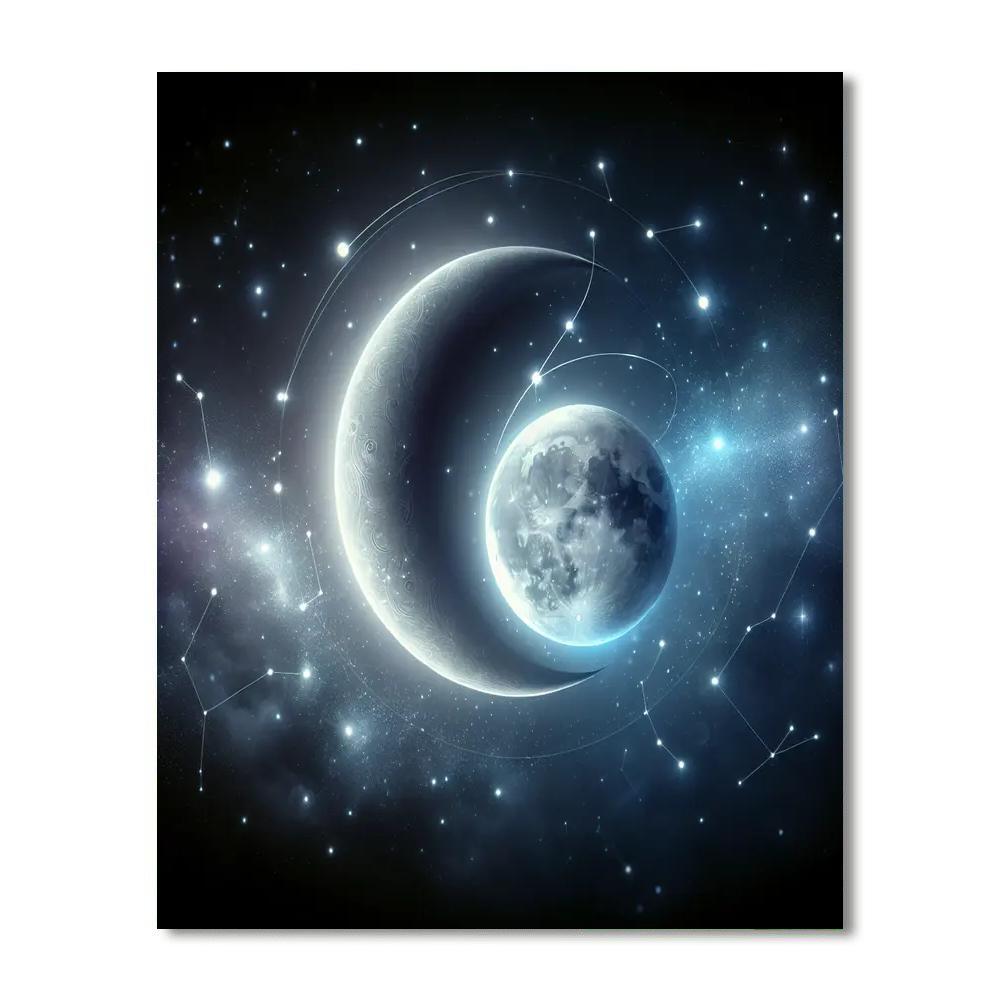 Mystical Lunar Phases Painting Number Kit