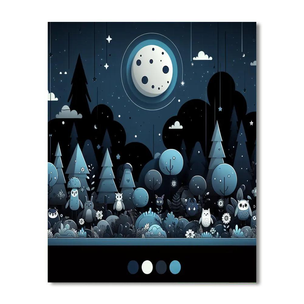 Moonlit Forest Quest Paint By Numbers Art