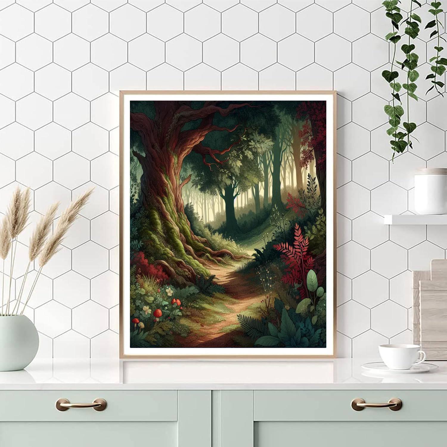 Mushroom Woodland Retreat DIY Paint By Numbers