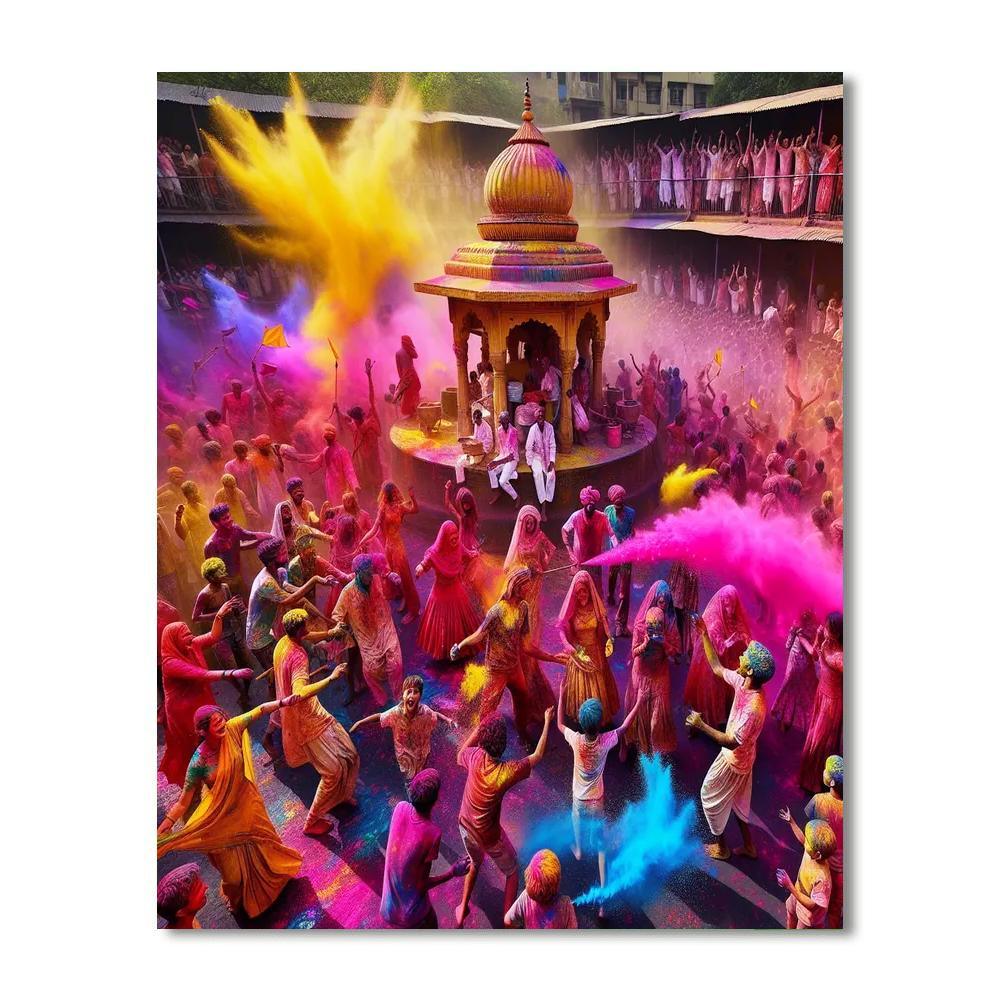 Holi Festival - Mumbai, India Paint By Numbers