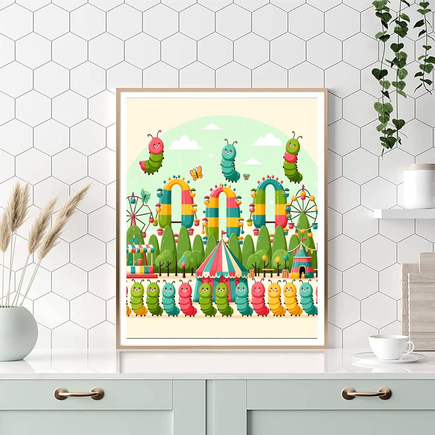 Curious Caterpillar Carnival Paint By Numbers