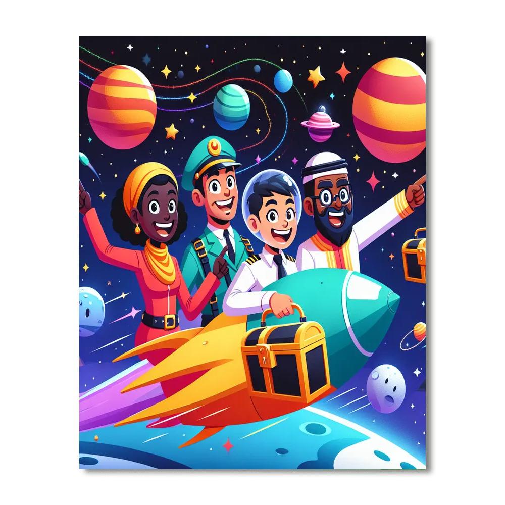 Galactic Quest For Treasure Painting Number Kit