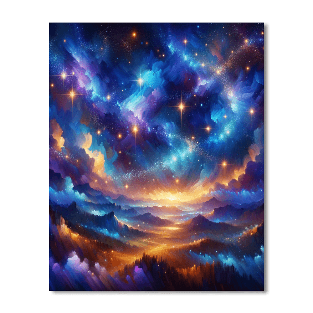 Dreamy Starry Nightscape Paint By Color