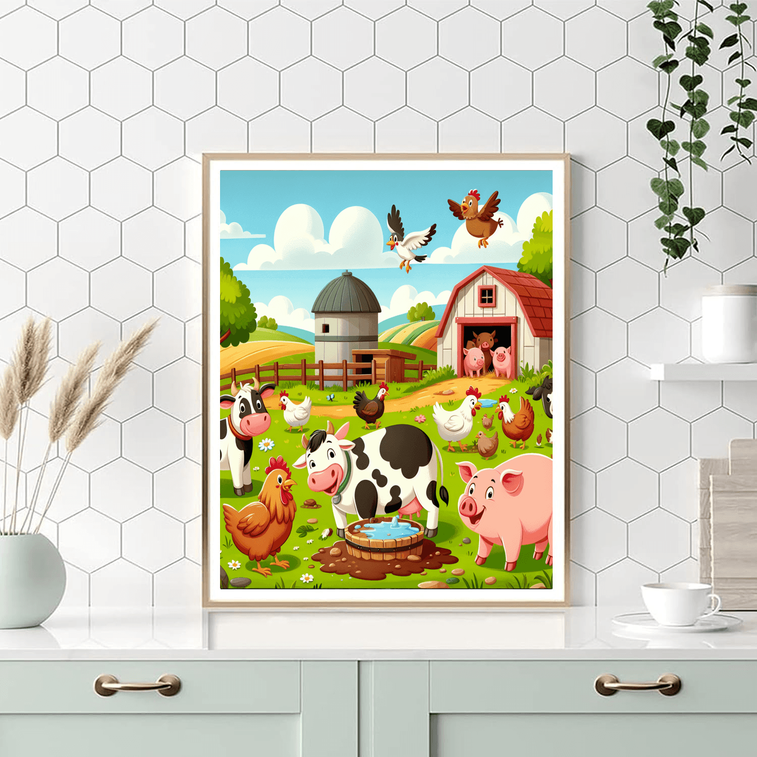 Whimsical Farm Fun Paint By Numbers Art