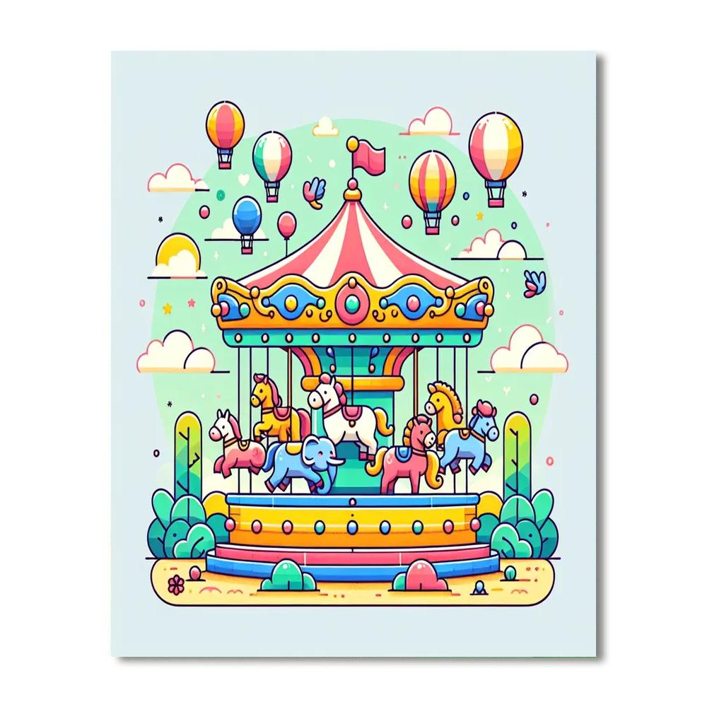 Cute Carousels Numbered Painting Kits