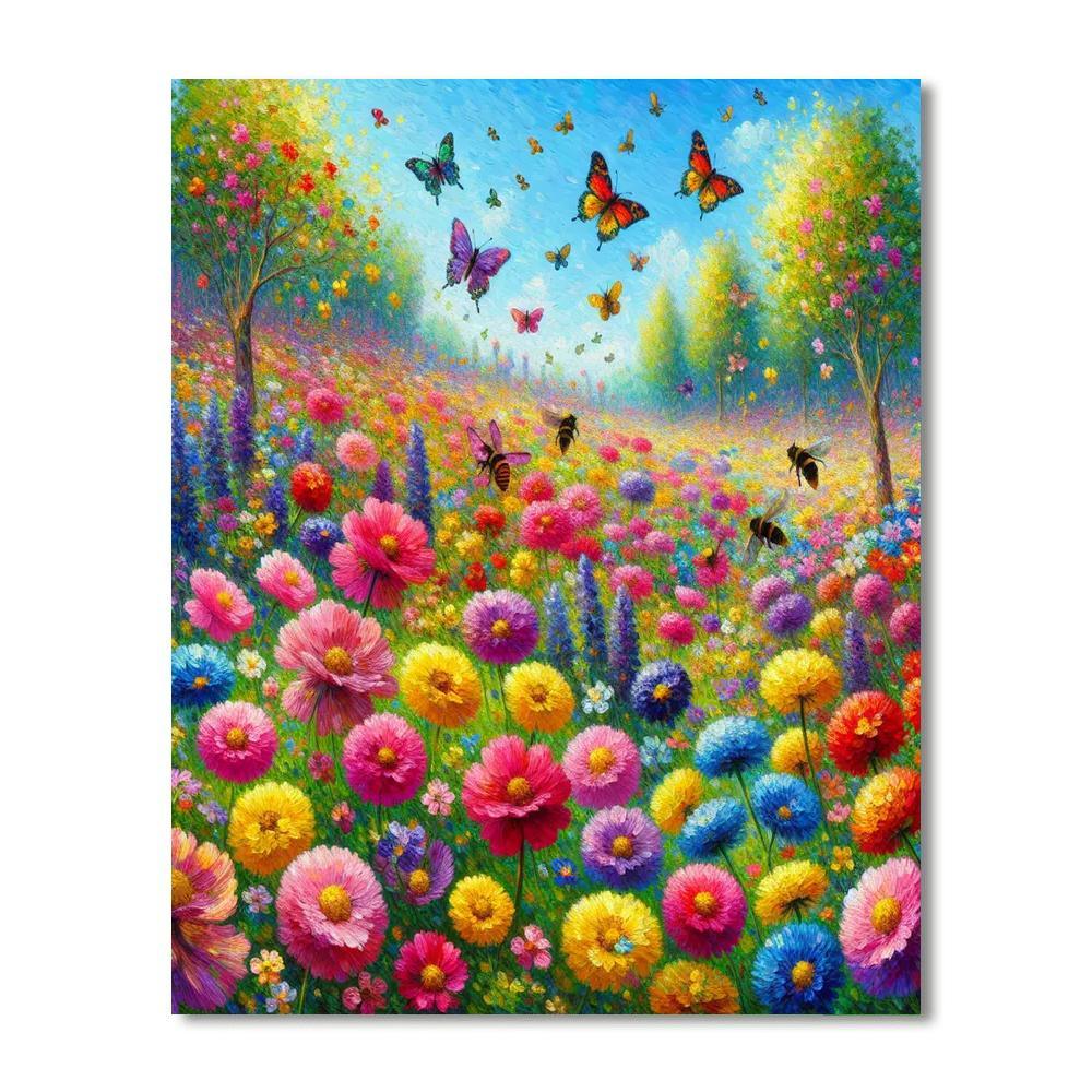 Enchanting Spring Meadow Numbered Painting Kits