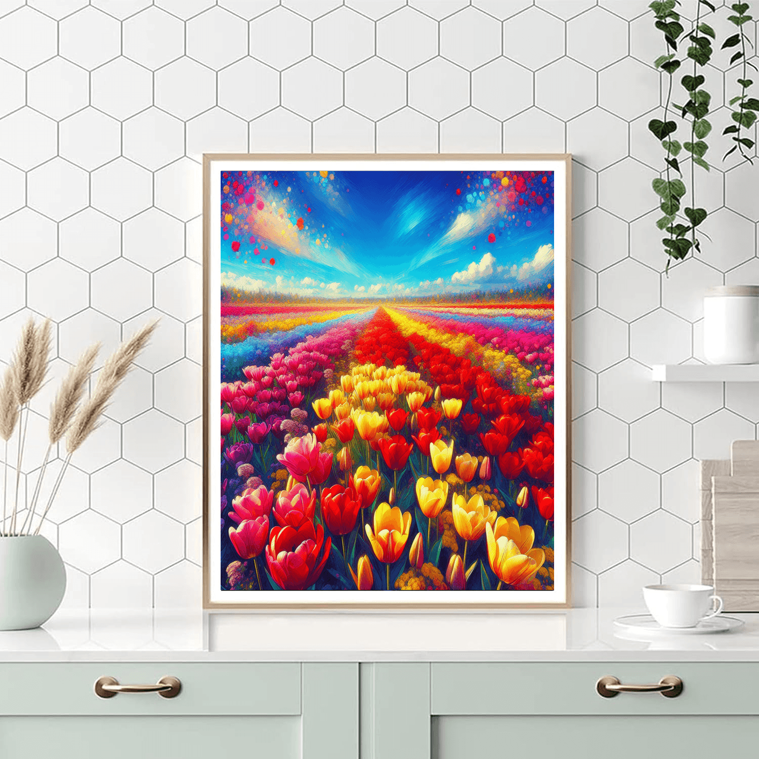 Vibrant Tulip Fields Painting By Numbers Kit