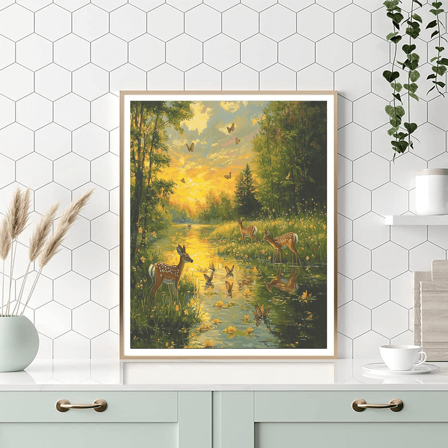 Monet Inspired Wildlife Reverie  Paint By Numbers Art