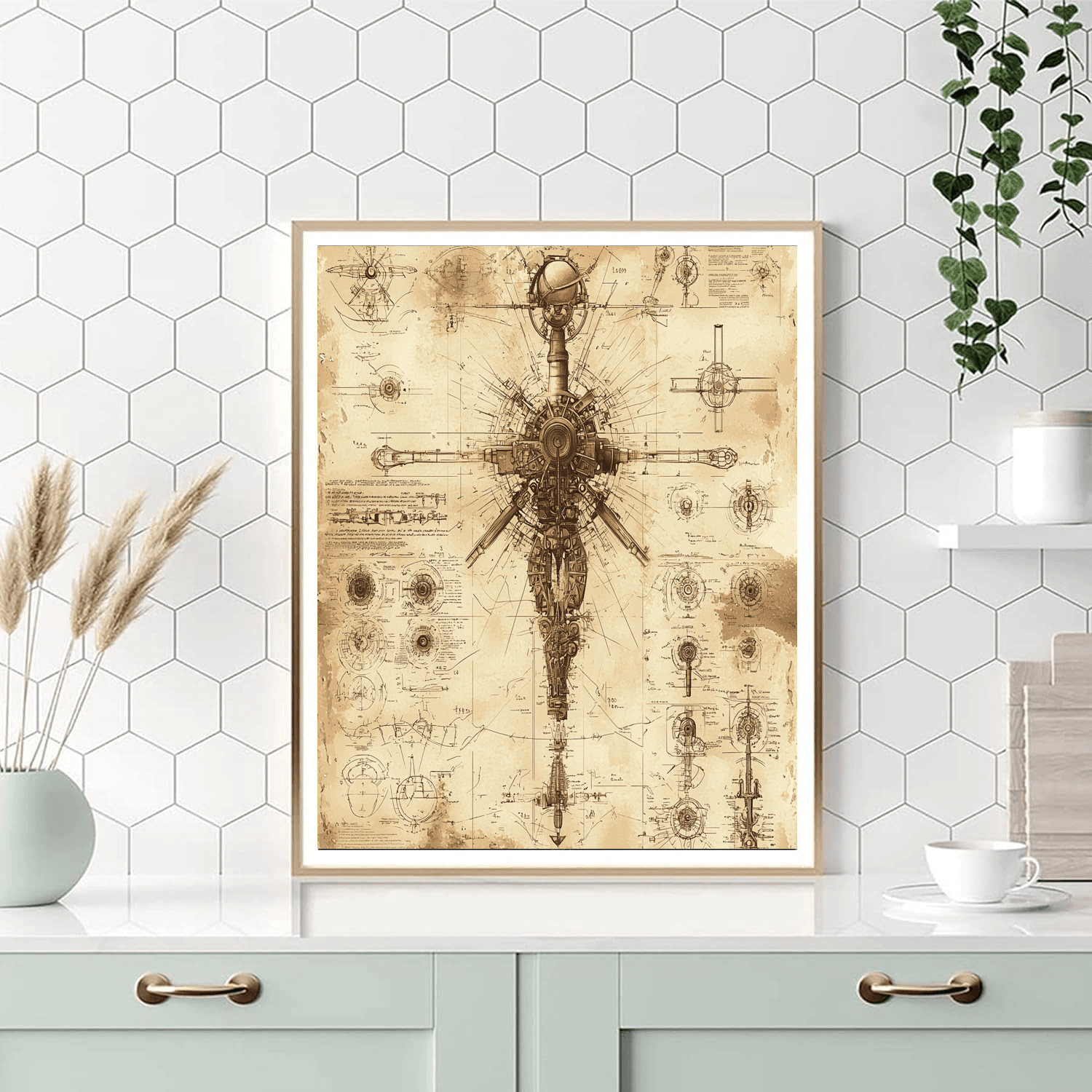 Leonardo Da Vinci Inspired Da Vinci's Mechanical Marvels  Paint By Numbers Kits