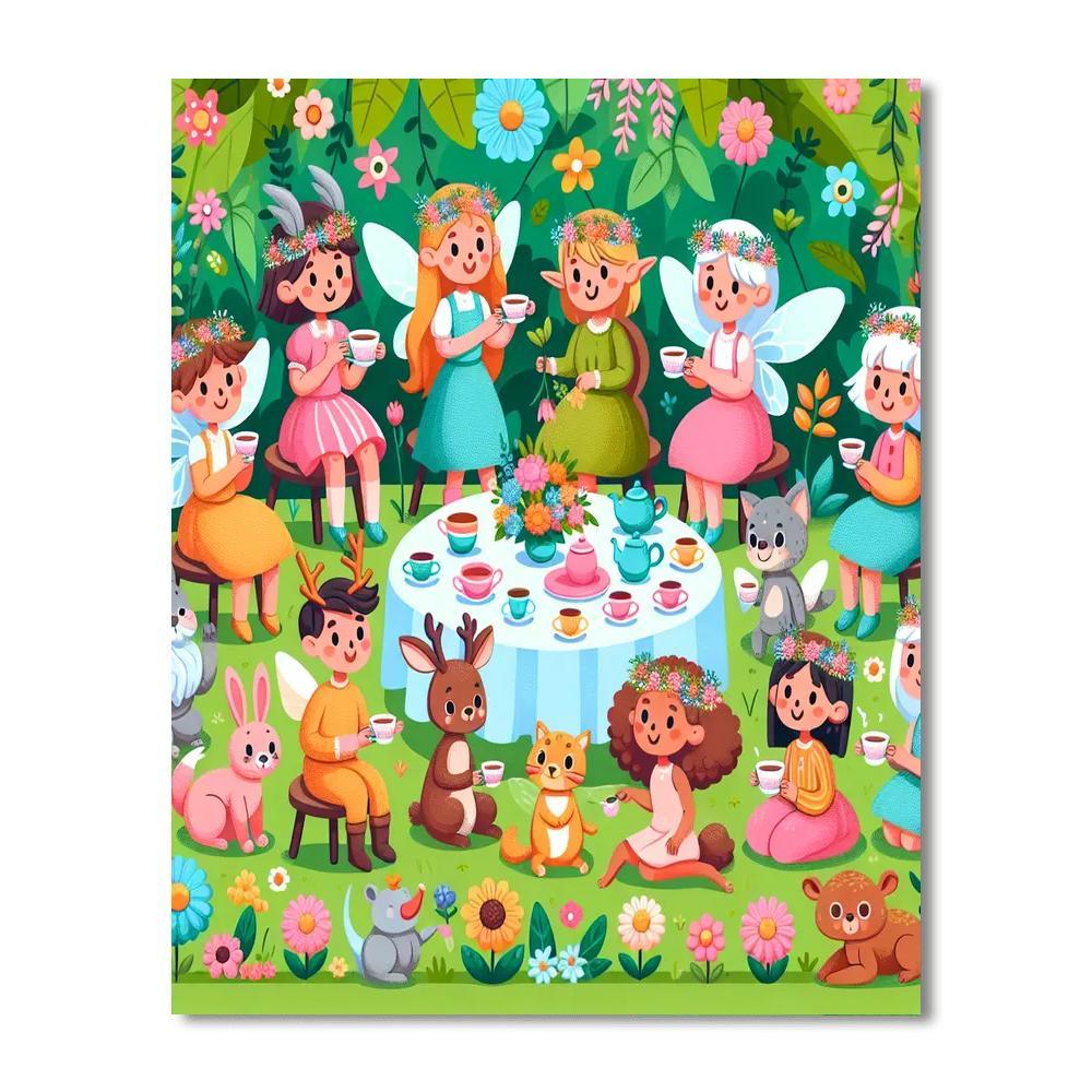 Garden Fairies Tea Party Painting By Numbers Kit